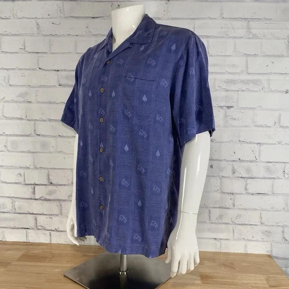 Tommy Bahama Shirt Men's Small 100% Silk Camp Shirt Pass Line Hawaiian Gambling - Picture 4 of 12